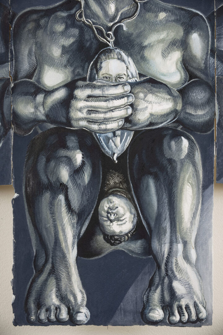 Family Totem, 2019 Watercolor 87” x48”